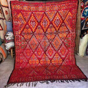 Vintage 1990s Beni Mgild Moroccan Rug - 7'.3"x5'.3" - Wool carpet